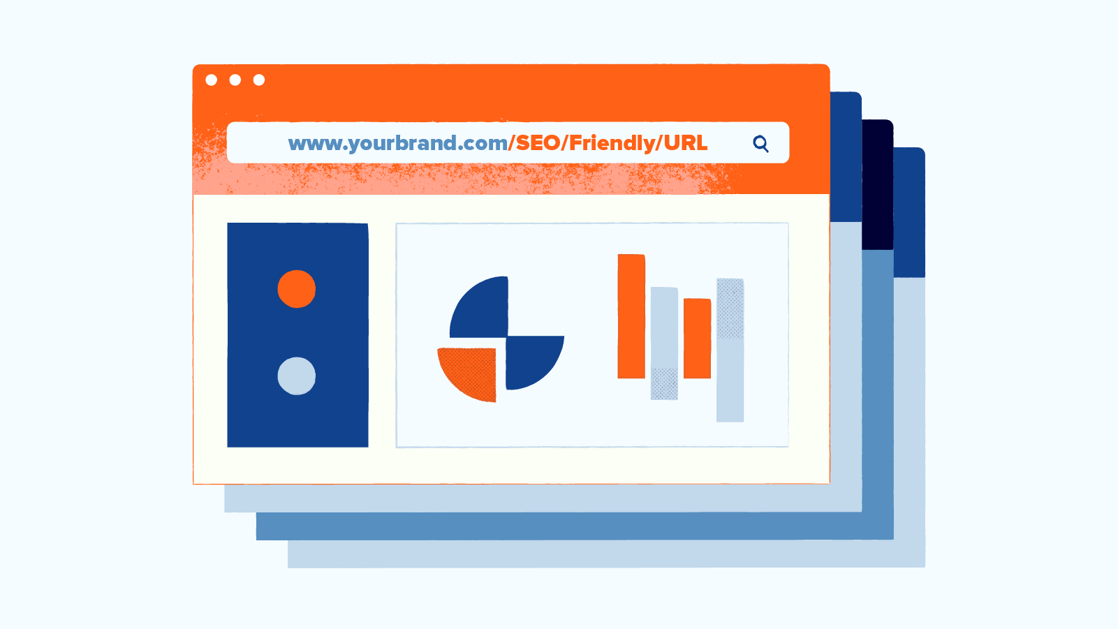 Your brand with an SEO friend URL and click data illustrated