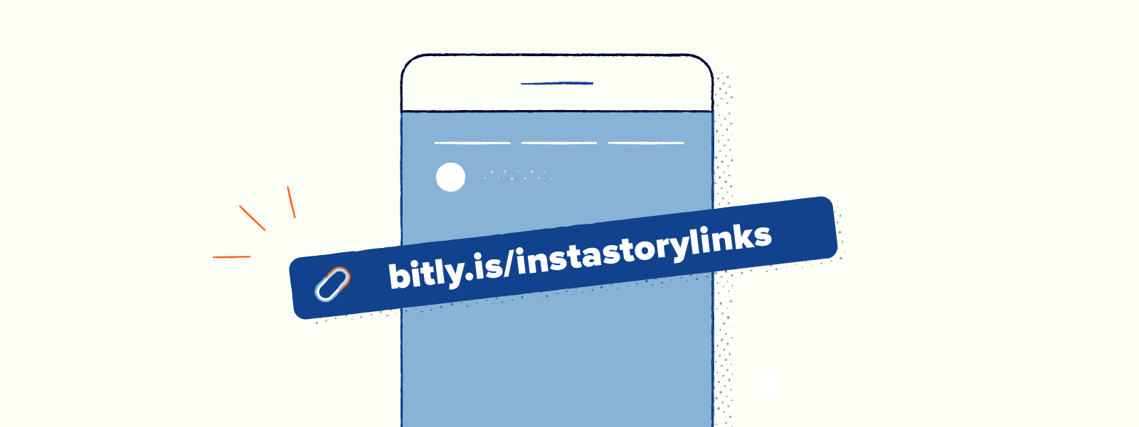 Illustration of a link with custom text and colors in Instagram Stories