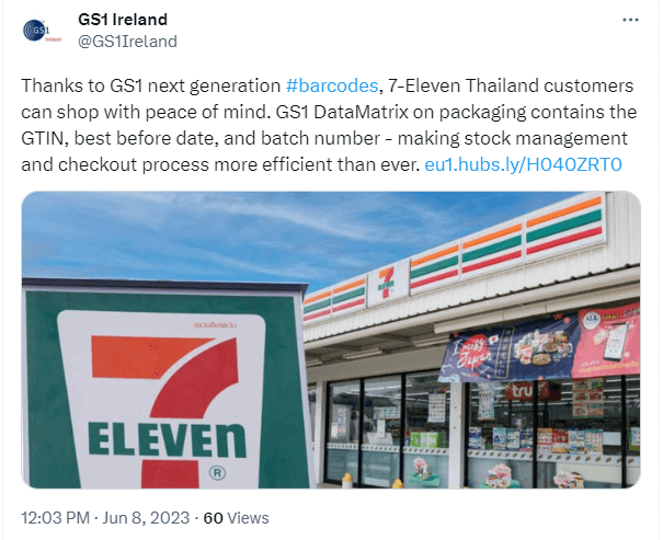 A tweet showing a 7-Eleven storefront.
