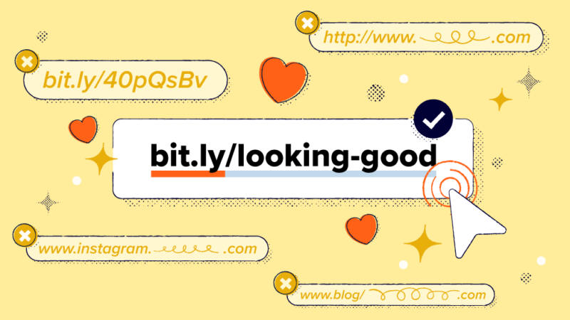 Examples of basic links that have been transformed into a vanity url.