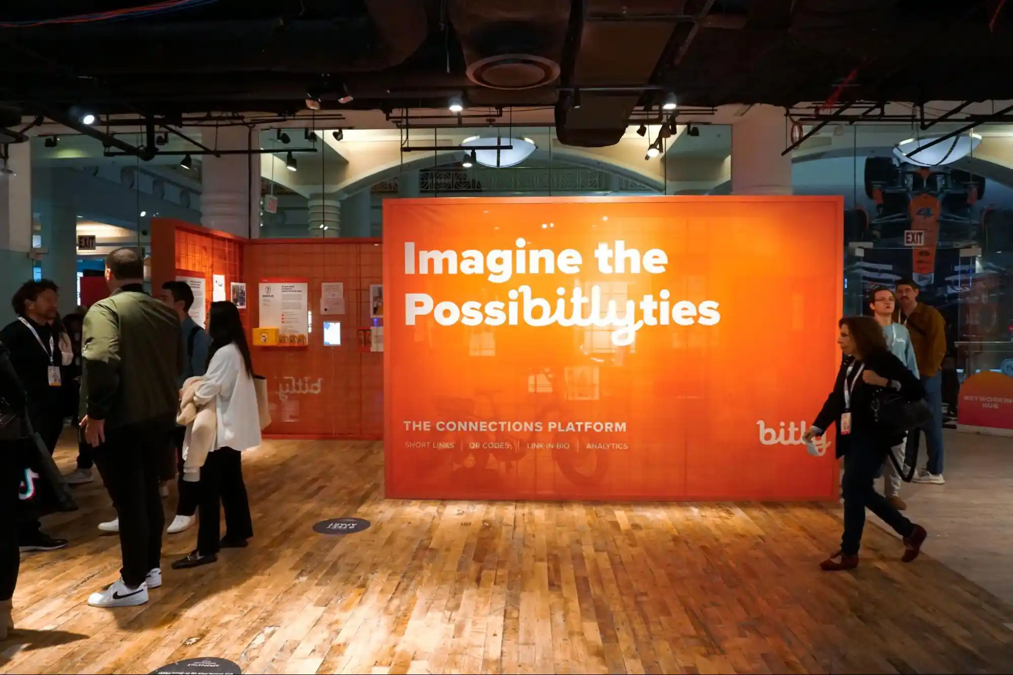 Outside of Bitly's "Imagine the PossiBITLYties" booth at Advertising Week 2023