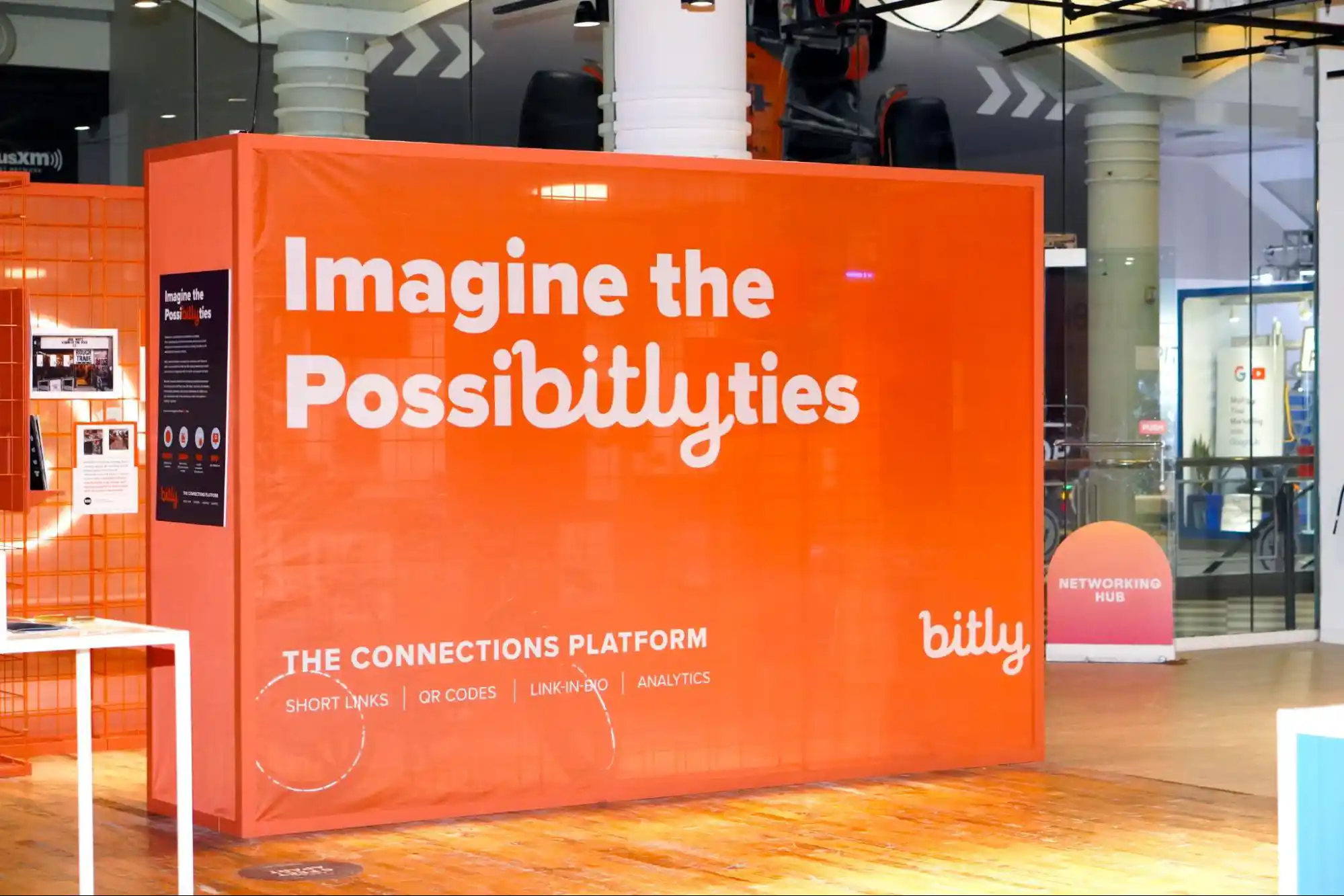 Photo of the "Imagine the Possibitlyties" booth at Advertising Week New York.