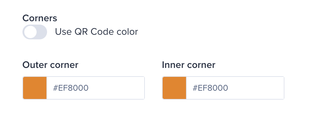 QR Code corner color selection on the Bitly Dashboard